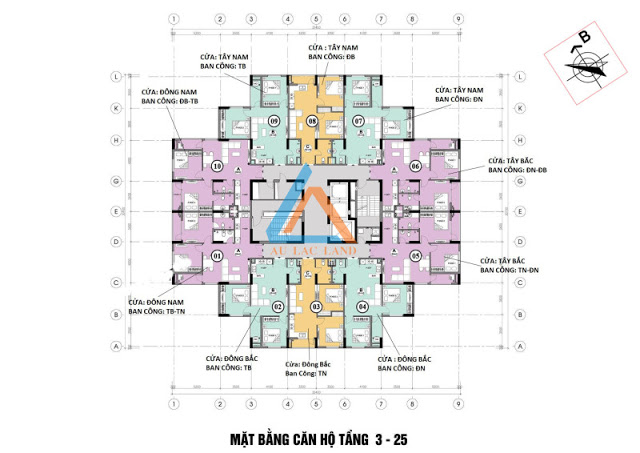 Thiết kế mặt bằng căn hộ điển hình Mipec Kiến Hưng Hà Đông